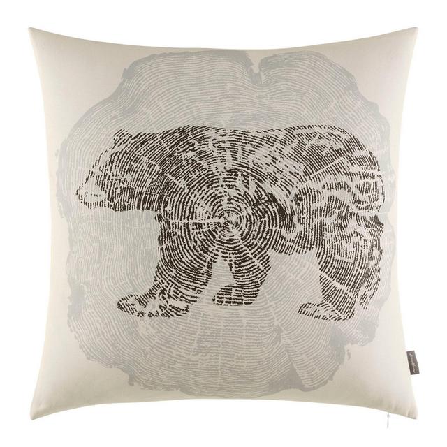Eddie Bauer 20" X 20" Crosscut Bear Throw Pillow Gray