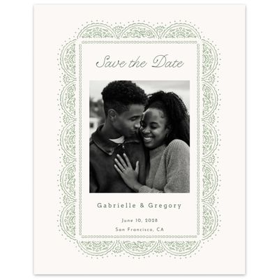 Pale Jade, Green Wedding Digital Save the Date - Carmel Photo