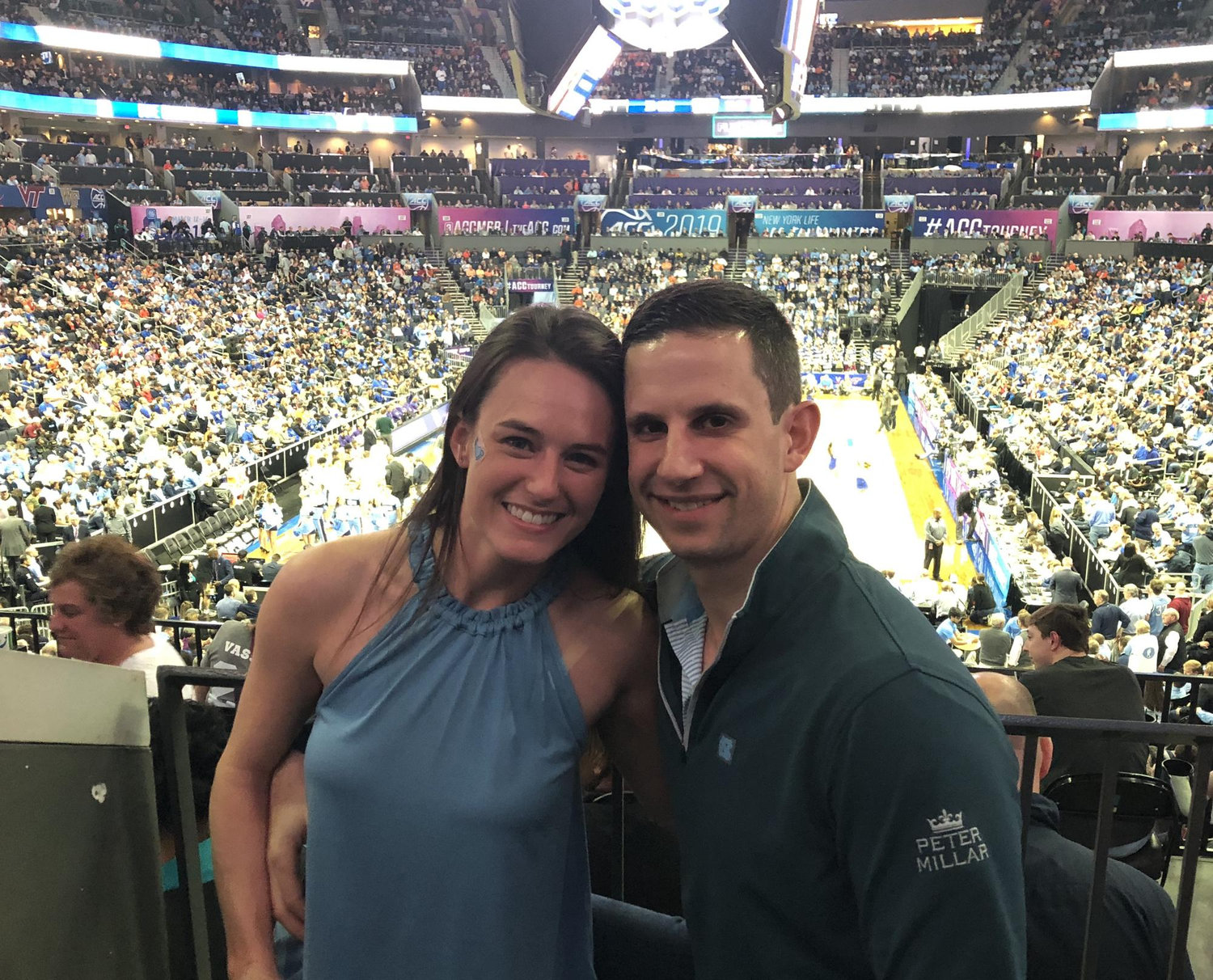 Our first picture together! We went to the ACC quarterfinals in Charlotte. Awesome time, despite our Tarheels and Hokies not making it to the final, many games ahead together fortunately...