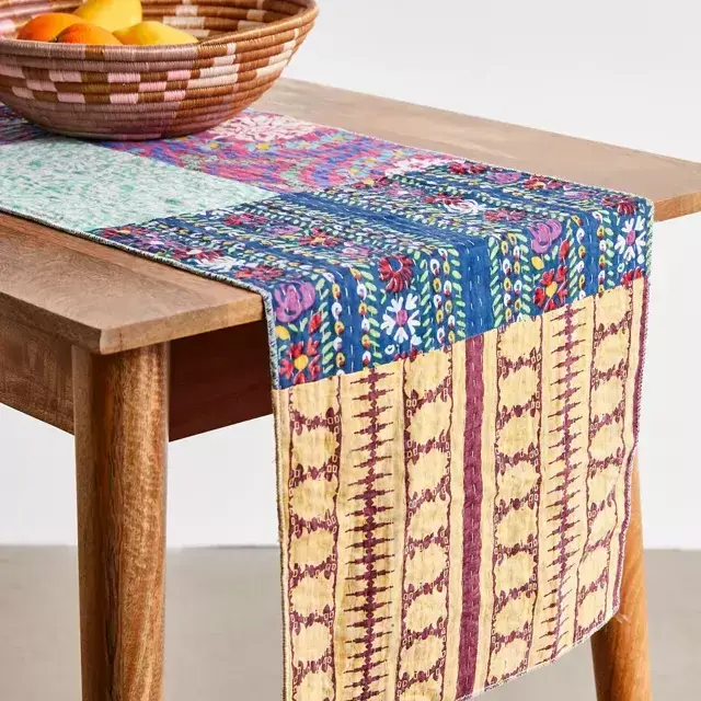 Urban Renewal One-Of-A-Kind Kantha Table Runner