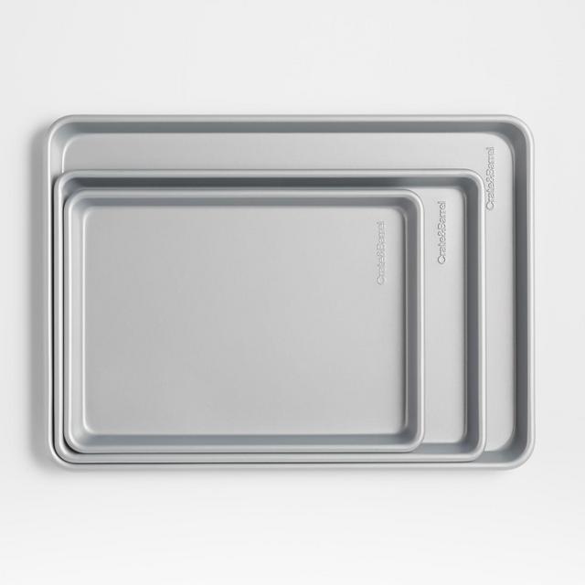 Crate & Barrel Silver Baking Sheets, Set of 3