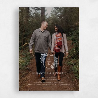 Dusty Blue Wedding Invitation - Serrano Photo