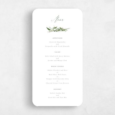 White Rounded Wedding Menu - Zucchero
