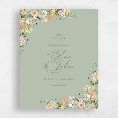 Laurel Green Wedding Save the Date - Pourpier Portrait