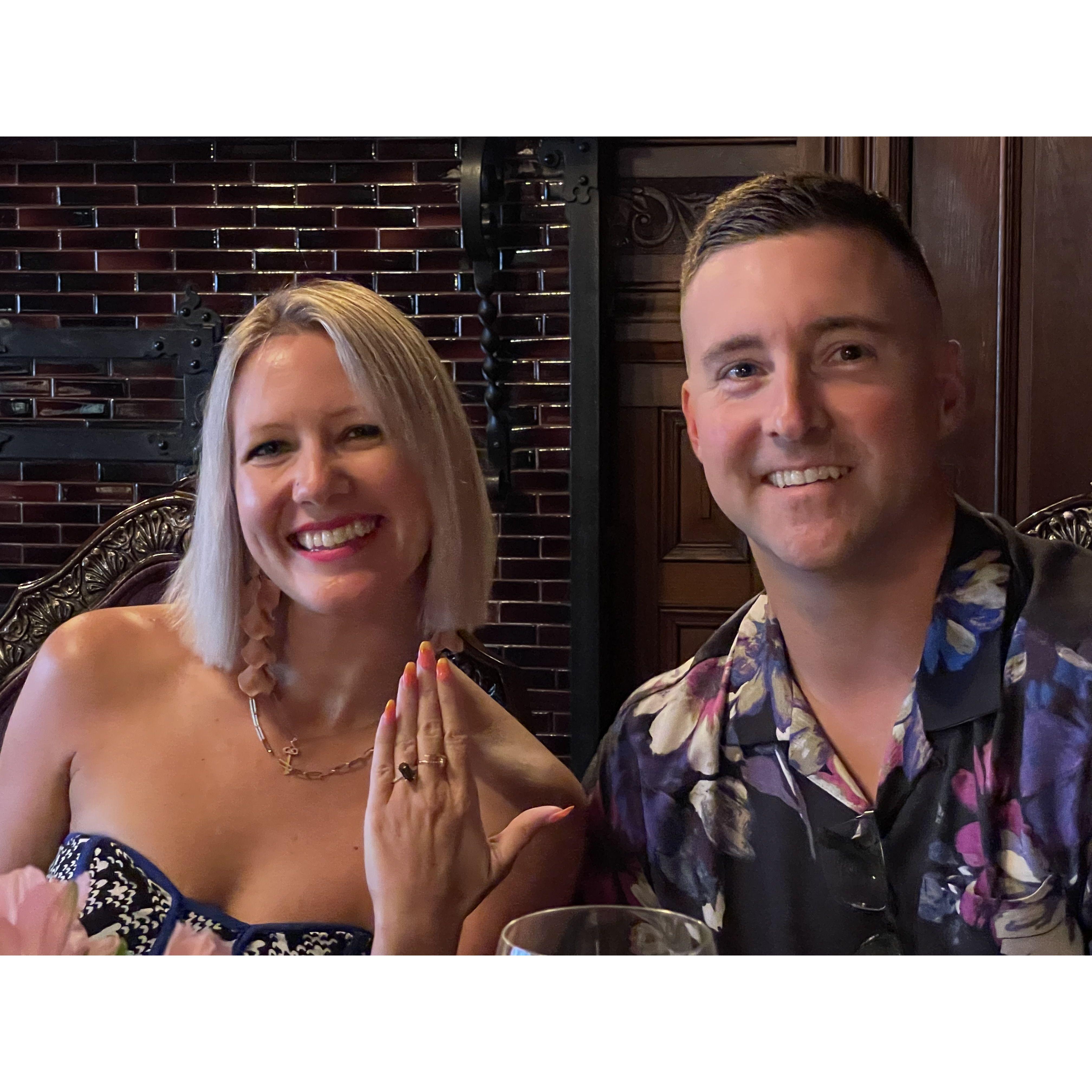 Schmancy engagement celebration dinner