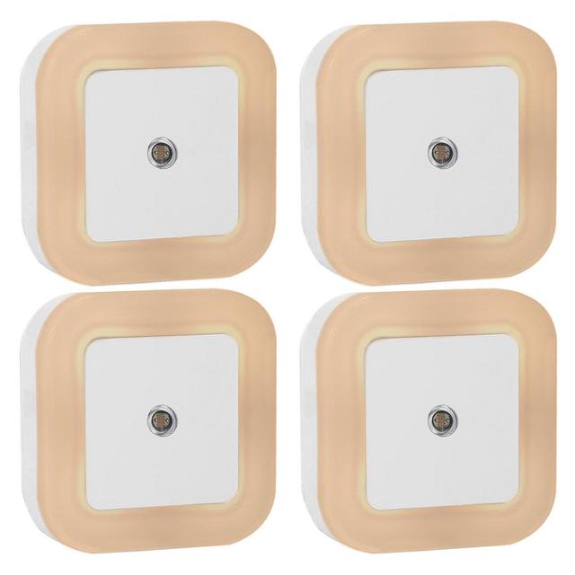 Sycees 0.5W Plug-in LED Night Light Lamp with Dusk to Dawn Sensor, Warm White, 4-Pack