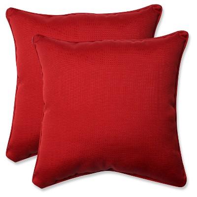 Product description page - 2-Piece Outdoor Square Pillow Set - Red 18"