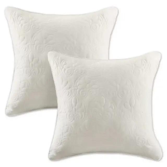 Madison Park Quebec 20-Inch Square Throw Pillows in Ivory (Set of 2)