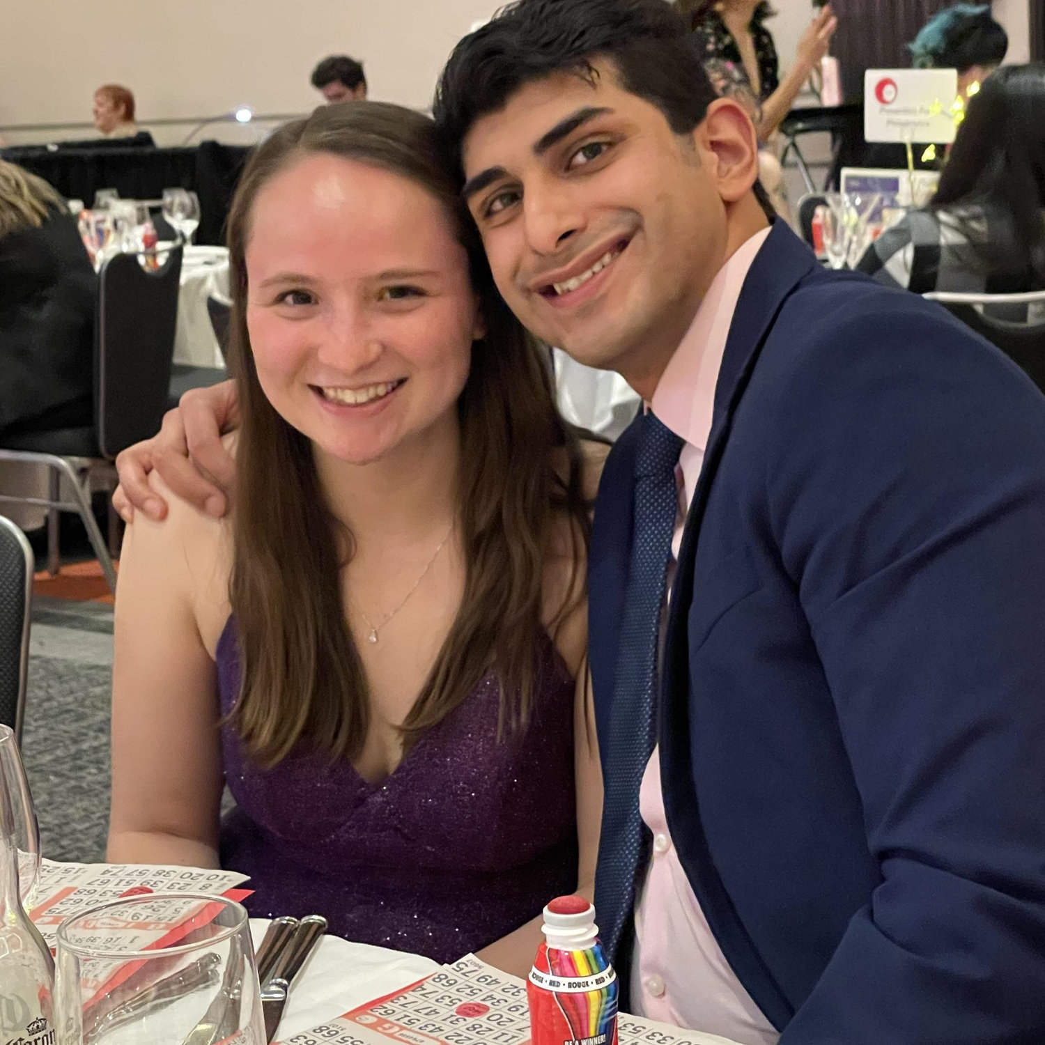 Fancy dinner and bingo night in celebration of Ron's accomplishments!