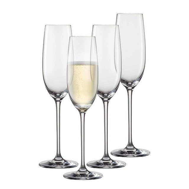 SCHOTT ZWIESEL Vinos Champagne Glass (Set of 4), Champagne Glasses with Effervescent Point, Dishwasher-Safe Tritan Crystal Glasses, Made in Germany (8 Ounce)