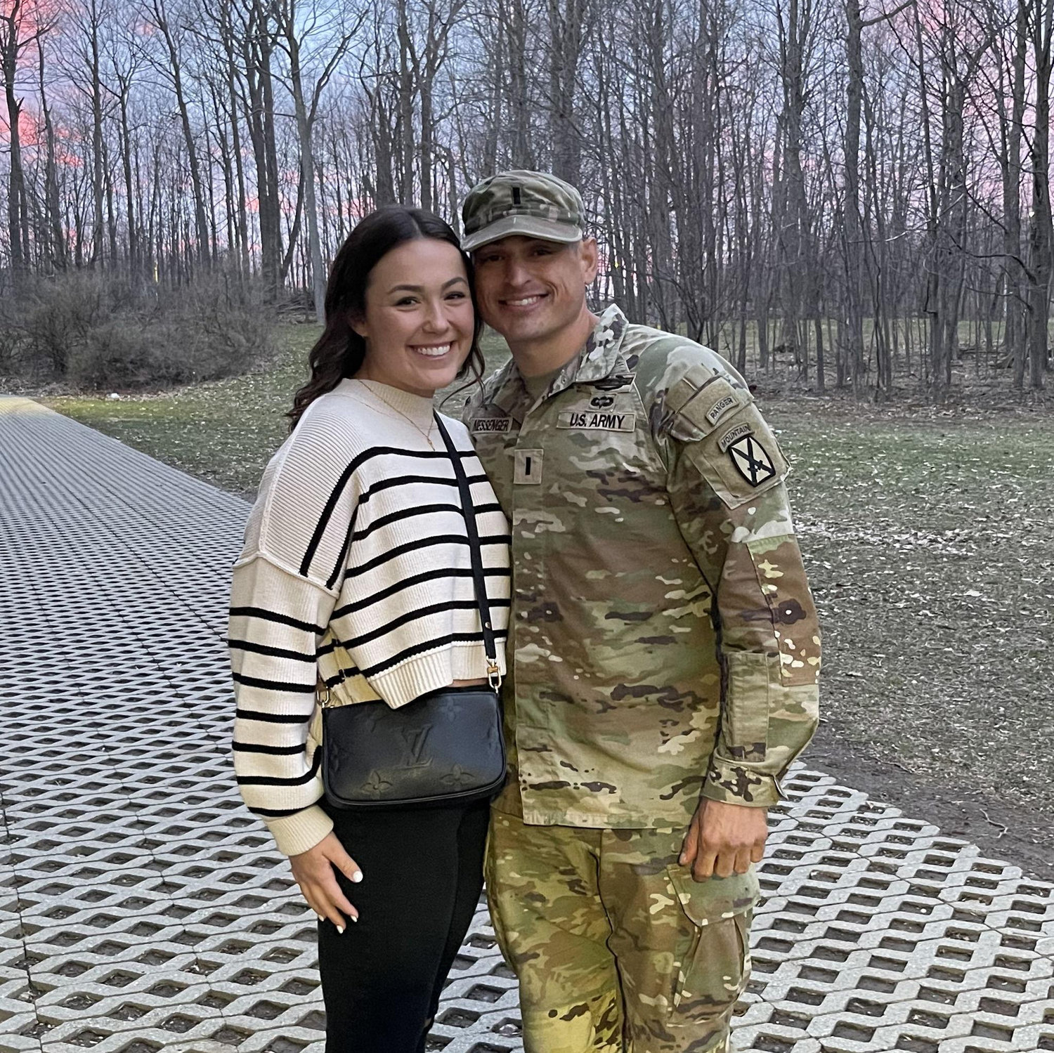 Jess flew to Watertown, NY in April 2024 for Jake's post-deployment ceremony.