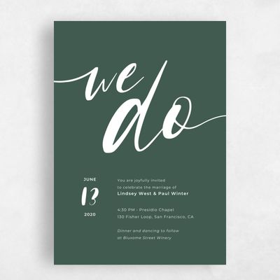 Forest, Green Wedding Invitation - Lyons Classic