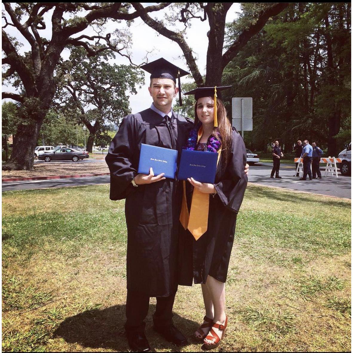Graduating Santa Rosa Junior College.