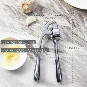 Silver - Premium Garlic Press, Professional Garlic Mincer, Easy to Squeeze and Clean, Rust Proof, Efficient Ginger Crusher