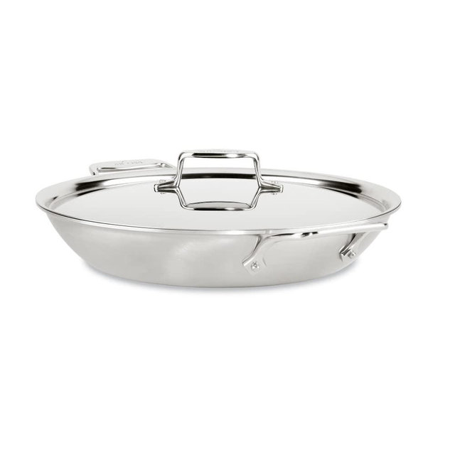 All-Clad D5 Stainless Brushed 5-ply Bonded Cookware Set Universal Pan with lid, 4.5 quart, Silver