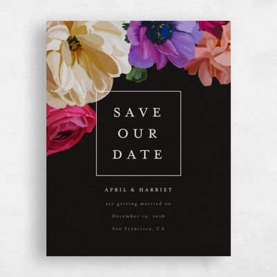 Black Wedding Save the Date - Wildrose Portrait