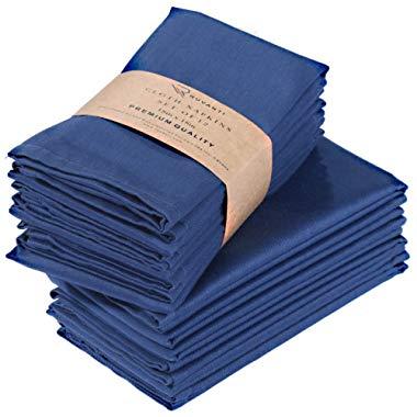 Ruvanti Kitchen Cloth Napkins 12 Pack (18" X18"),Dinner Napkins Soft & Comfortable Reusable Napkins -Durable Linen Napkins -Perfect Table Napkins/Navy Blue Napkins for Holiday Parties,Weddings &More