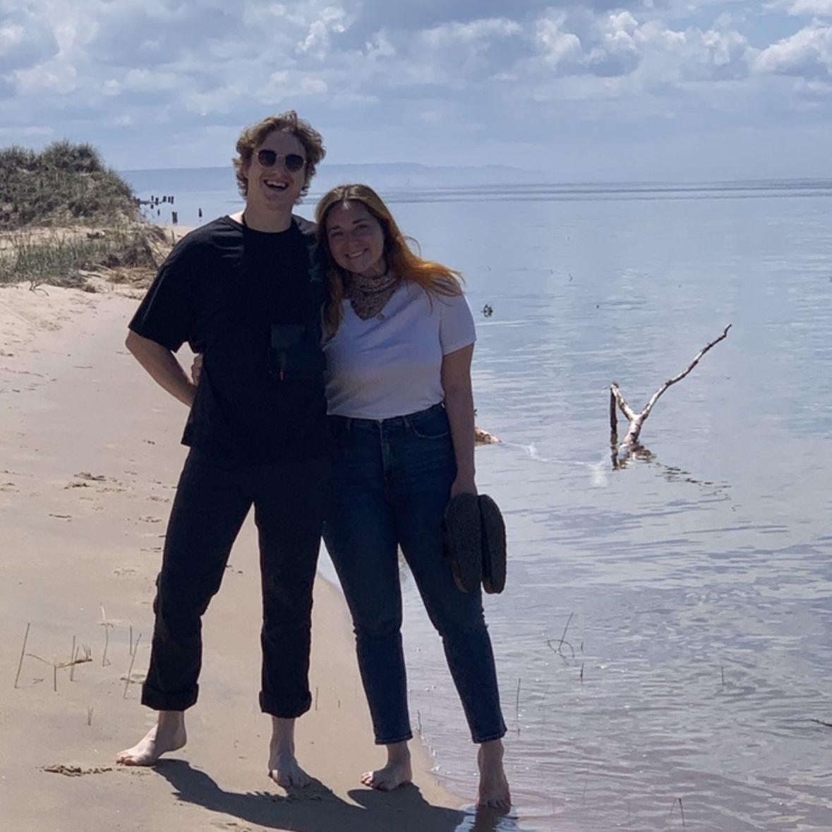 A walk along the beach during the height of the pandemic. Kenna's dad was part of our "bubble" and we visited the farm for many quiet weekends during that time.