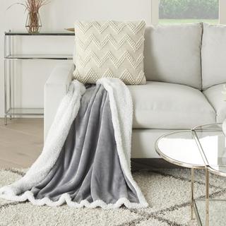 Mina Victory Velvet Sherpa Throw Blanket