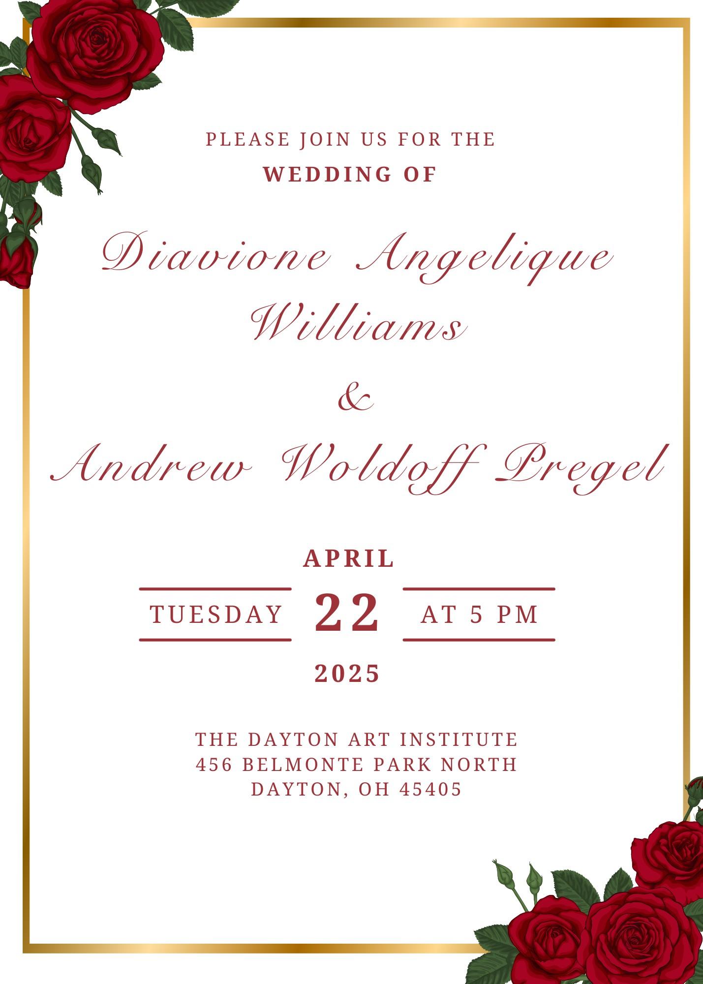 The Wedding Website of Diavione Williams and Andrew Pregel