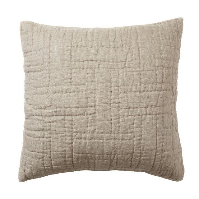 Neural Belgian Flax Linen Basketweave Quilted Sham, Euro