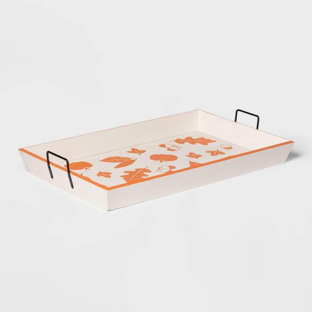 Harvest Leaves and Pumpkin Wooden Serving Tray - Hyde & EEK! Boutique™