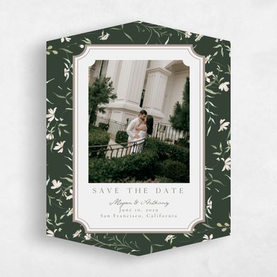 Green Diamond Wedding Save the Date - Vasara Photo