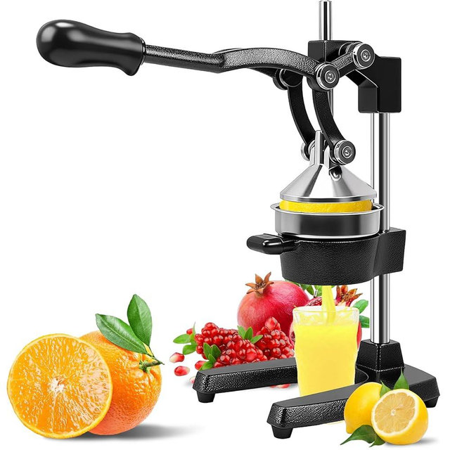 Hand Press Juicer Machine, Commercial Heavy Duty Cast Iron manual Press, for Orange Juice Lime Lemon Pomegranate, Easy to Use & Clean
