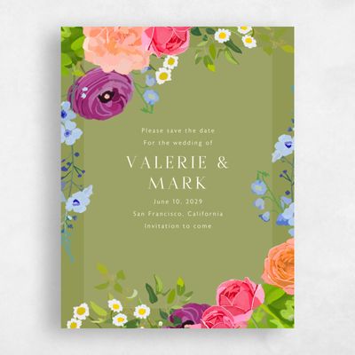Marsh Green Wedding Save the Date - Dicha Portrait
