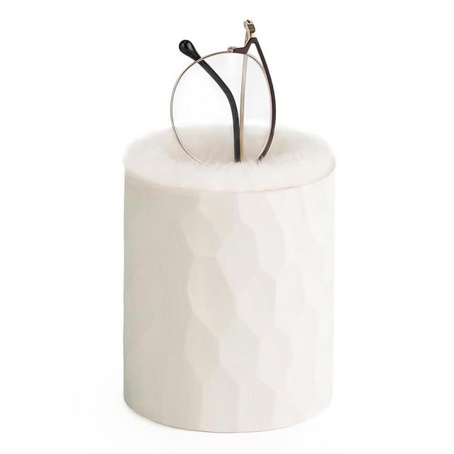 Mkono Plush Lined Eyeglasses Holder Protective Glasses Holder Stand Case Anti-scratch Glasses Storage Organizer