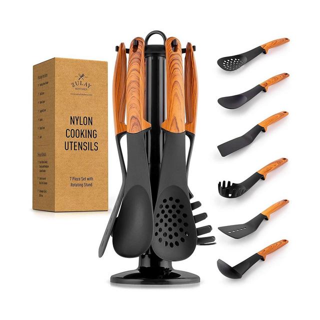 7 Pc. Non Stick Nylon Kitchen Utensil Set With Rotating Stand