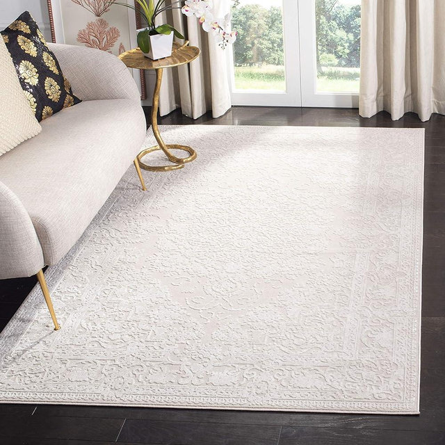 SAFAVIEH Reflection Collection Area Rug - 6' x 9', Creme & Ivory, Vintage Distressed Design, Non-Shedding & Easy Care, Ideal for High Traffic Areas in Living Room, Bedroom (RFT664D)