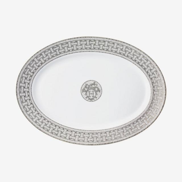 Mosaique au 24 platinum oval platter, large model ,  $495