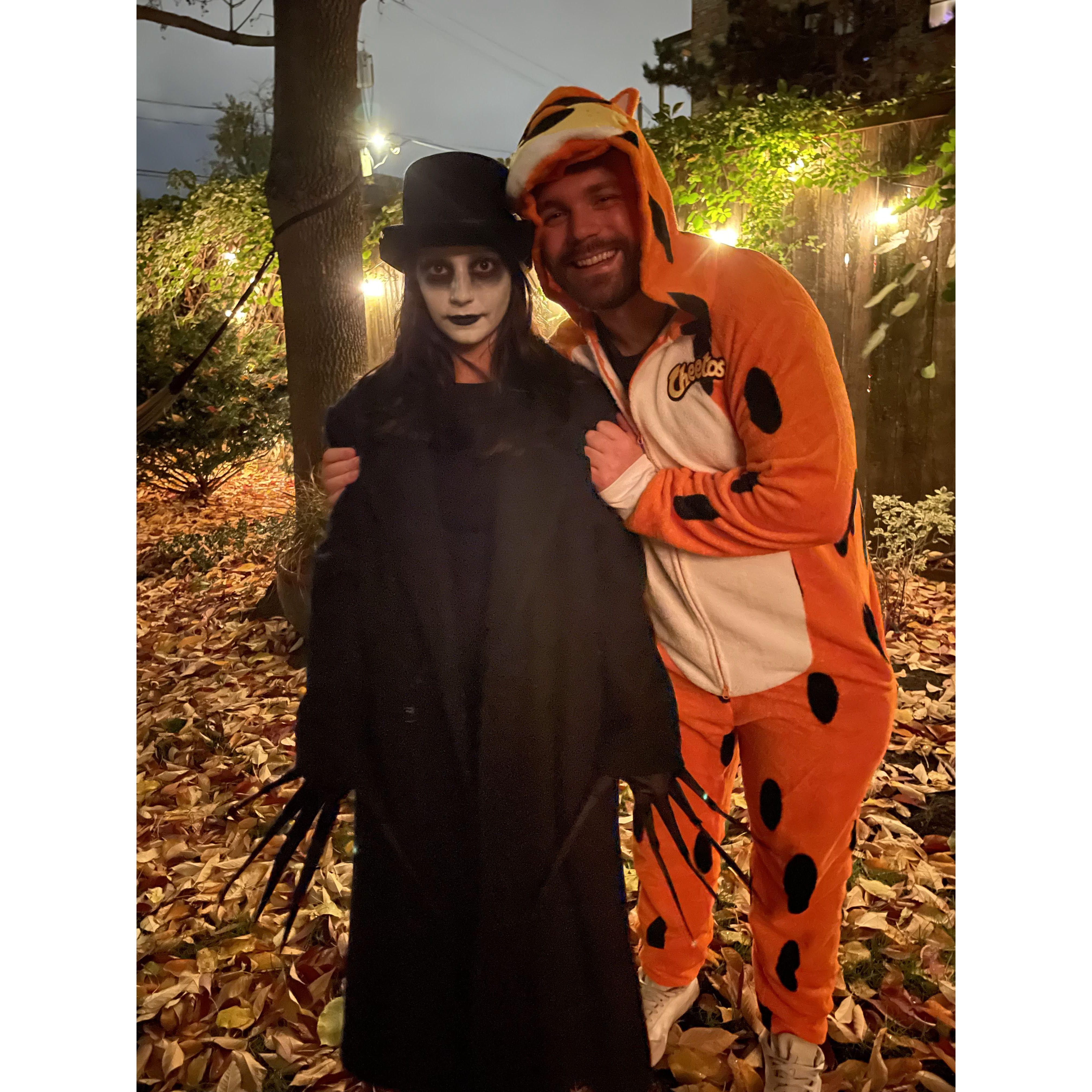 Tina as the Babadook and Cian as Tony the Tiger...