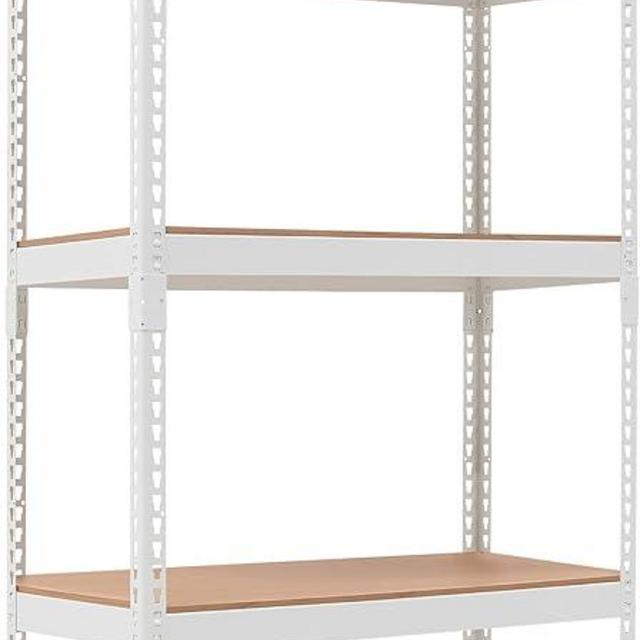 HOMEDANT 5 Tier Laminated White Metal Shelving Unit Adjustable Garage Storage Utility Rack Heavy Duty Shelves Organization Multipurpose Shelf Warehouse Basement Pantry 28" W x 12.3" D x 59.5" H 1Pack