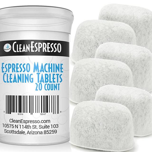 Breville Espresso Machine Cleaning Tablets and Filters - 2 Gram Espresso Cleaning Tablets - Replacement Water Filter - Espresso Machine Cleaner Accessories by CleanEspresso (20 Tablets + 6 Filters)