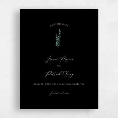 Black Wedding Save the Date - Stanley Portrait