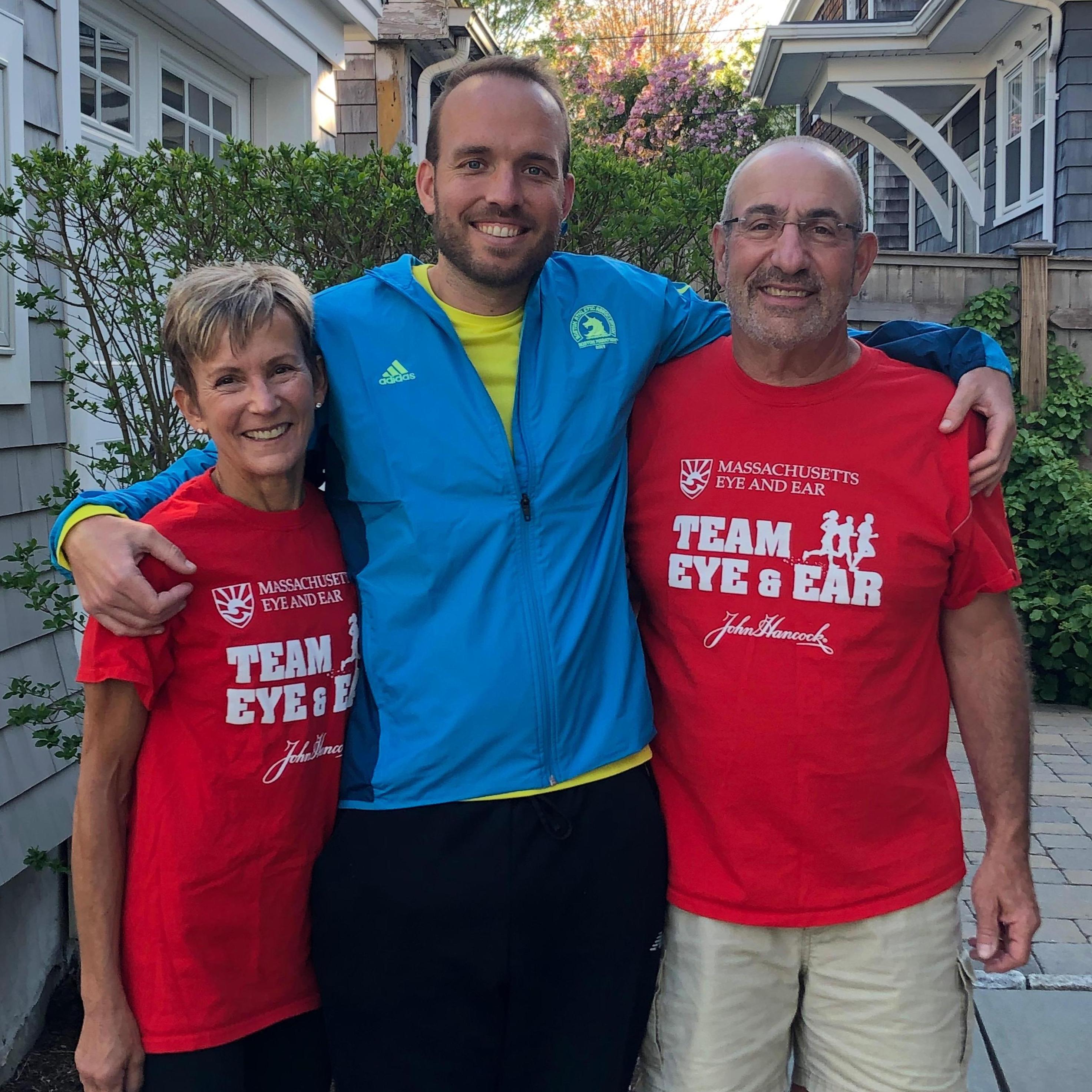 A belated post-marathon photo with Michaela's parents who were busy preparing the post marathon meal when the other family photo was taken.