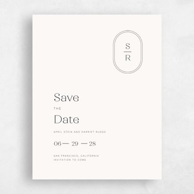 Off-White Wedding Save the Date - Bridgetown Corner