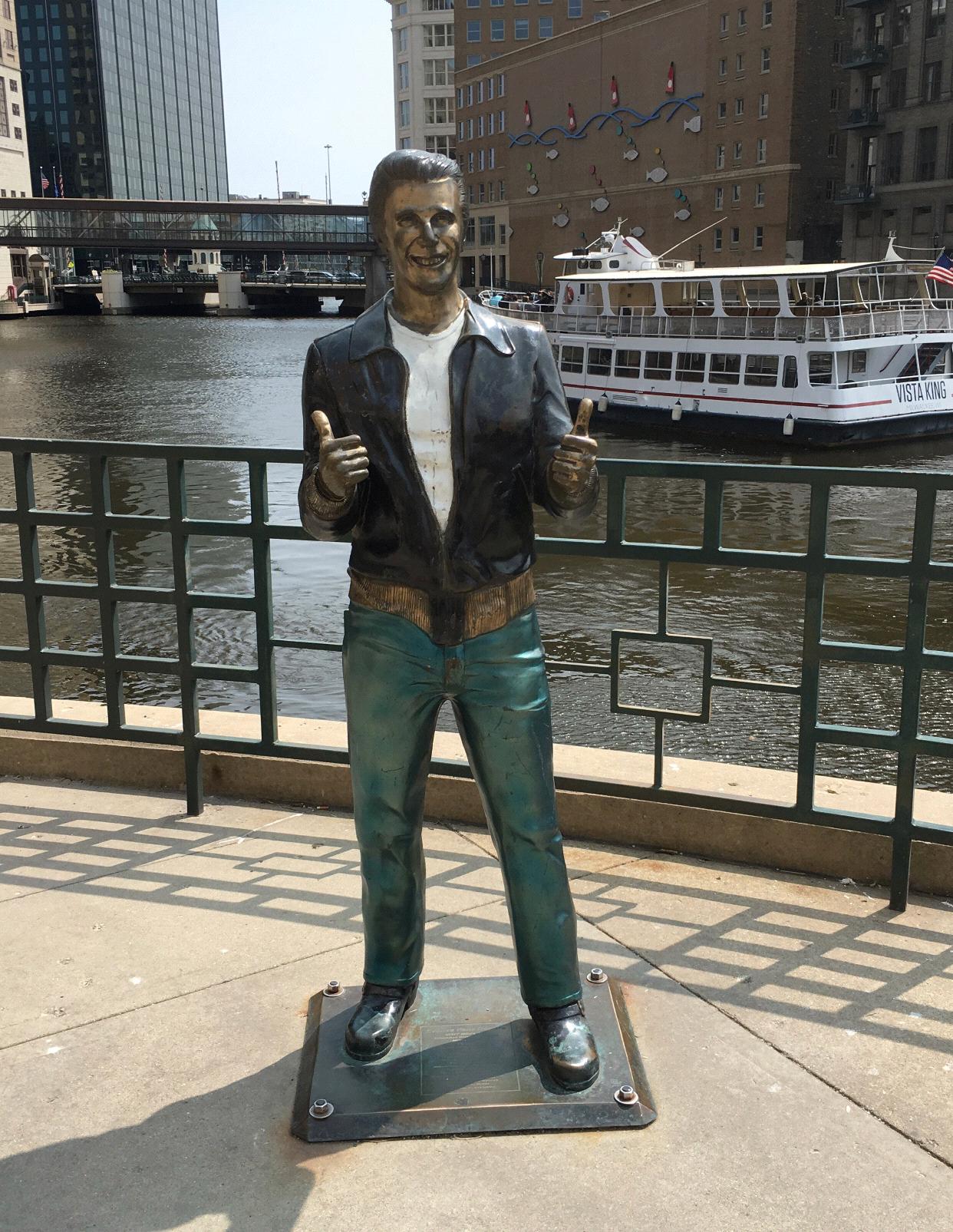 April 2016 The Bronze Fonz, Milwaukee - our first weekend trip together