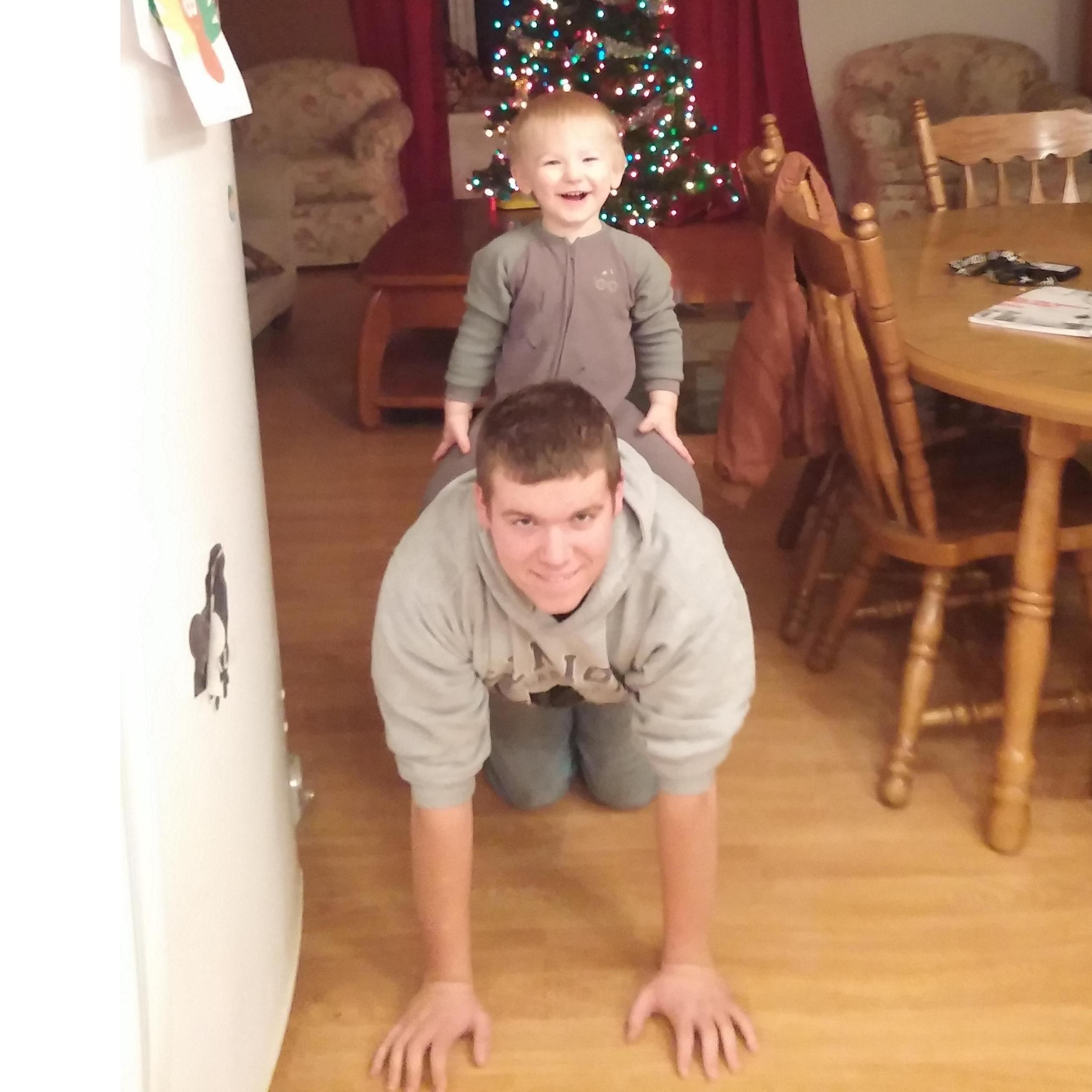 Just two boys horsing around