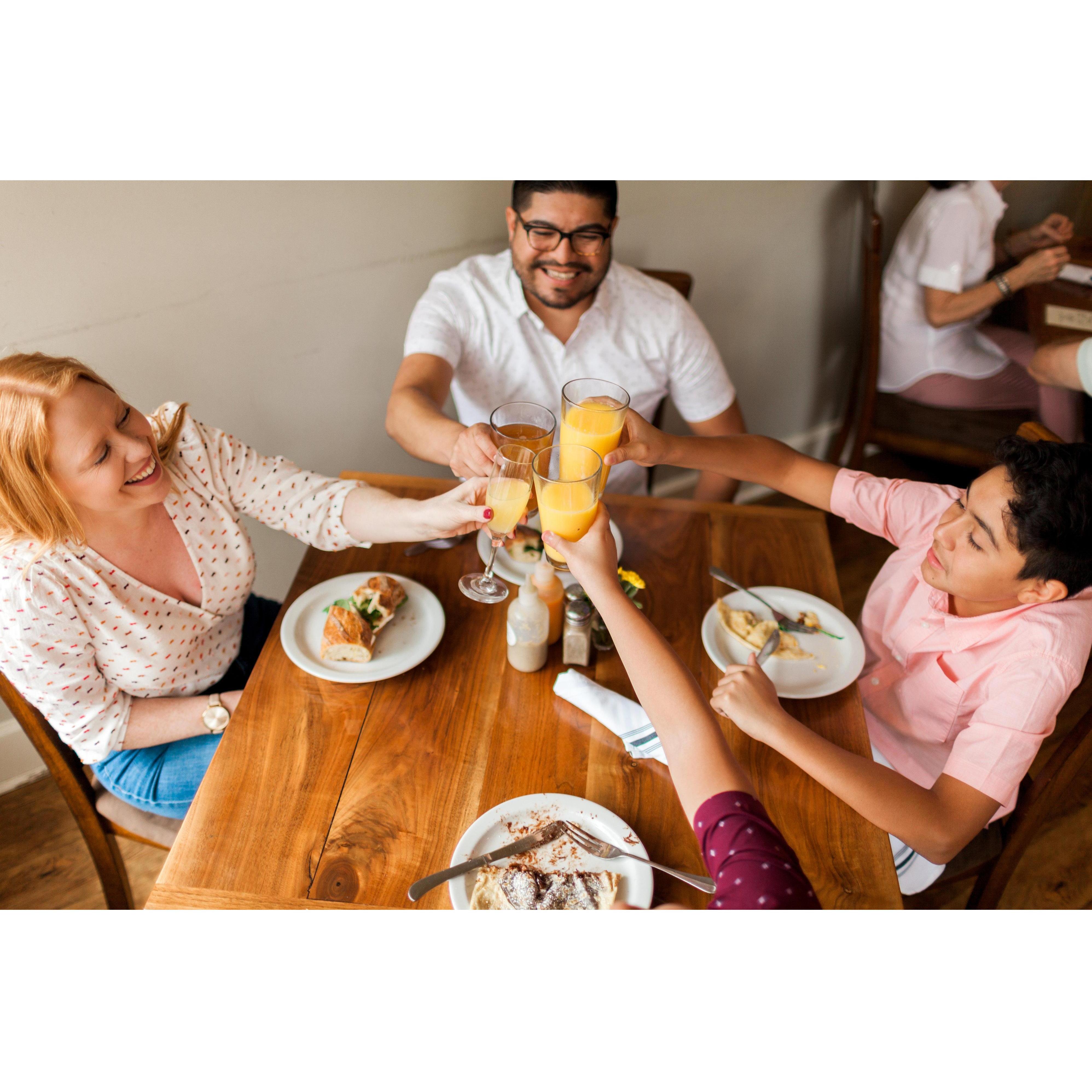 Whenever we eat together as a family, we each make a toast to what we are grateful for.