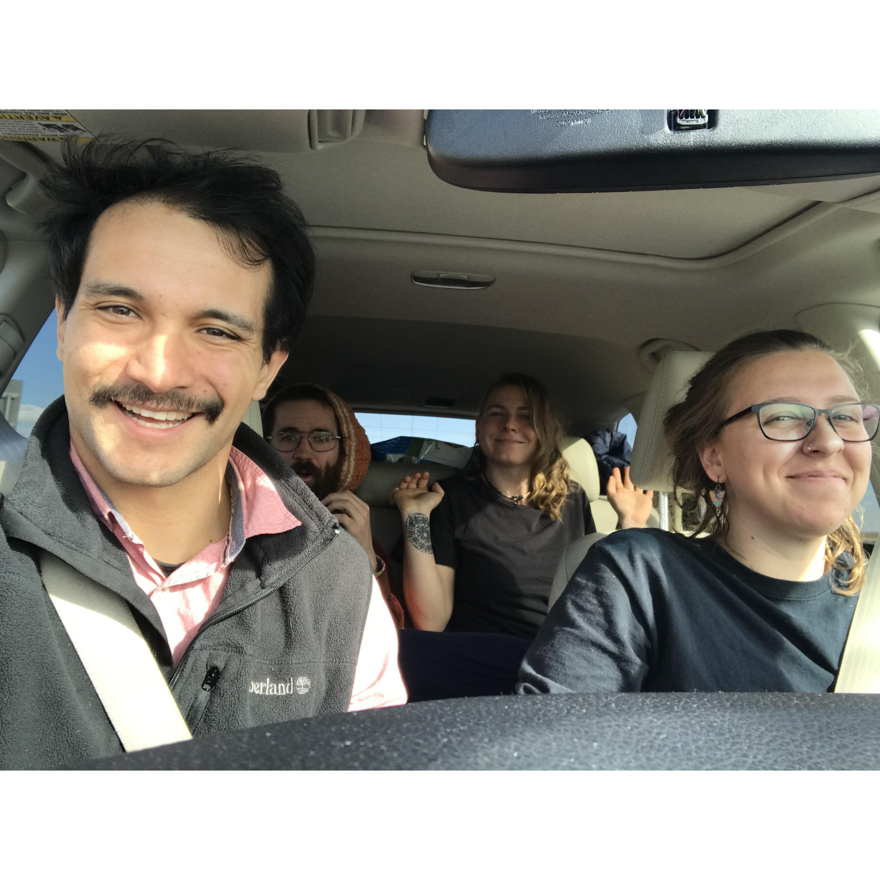 February 2020: Traveling from Kansas City to Boise for Thom and Liz's wedding with Sunny and Leigh