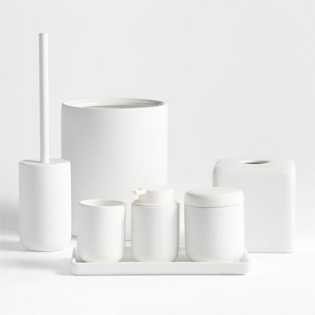 Varick White Silicone Coated Bath Collection, Set of 7
