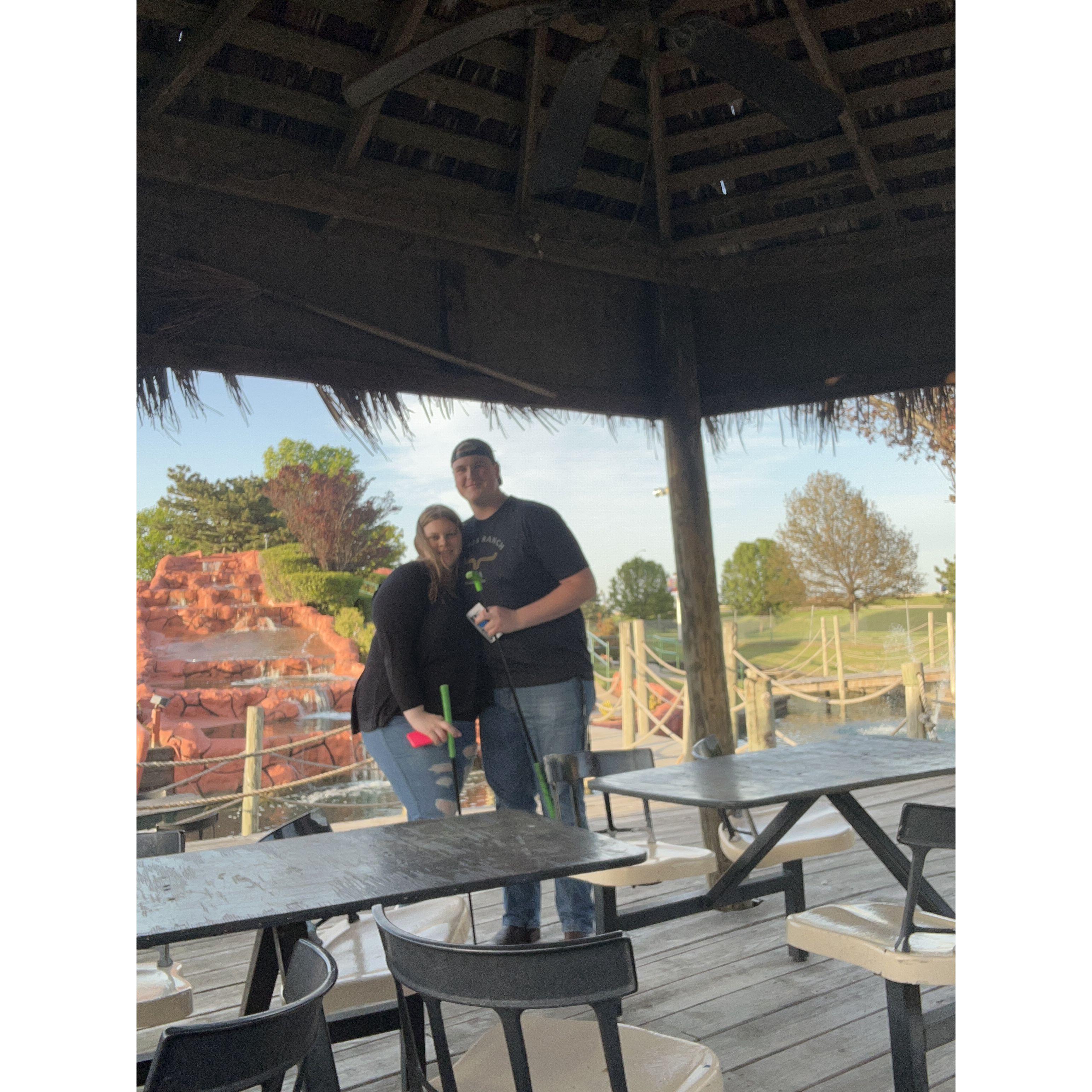 Our first time at mini golf together