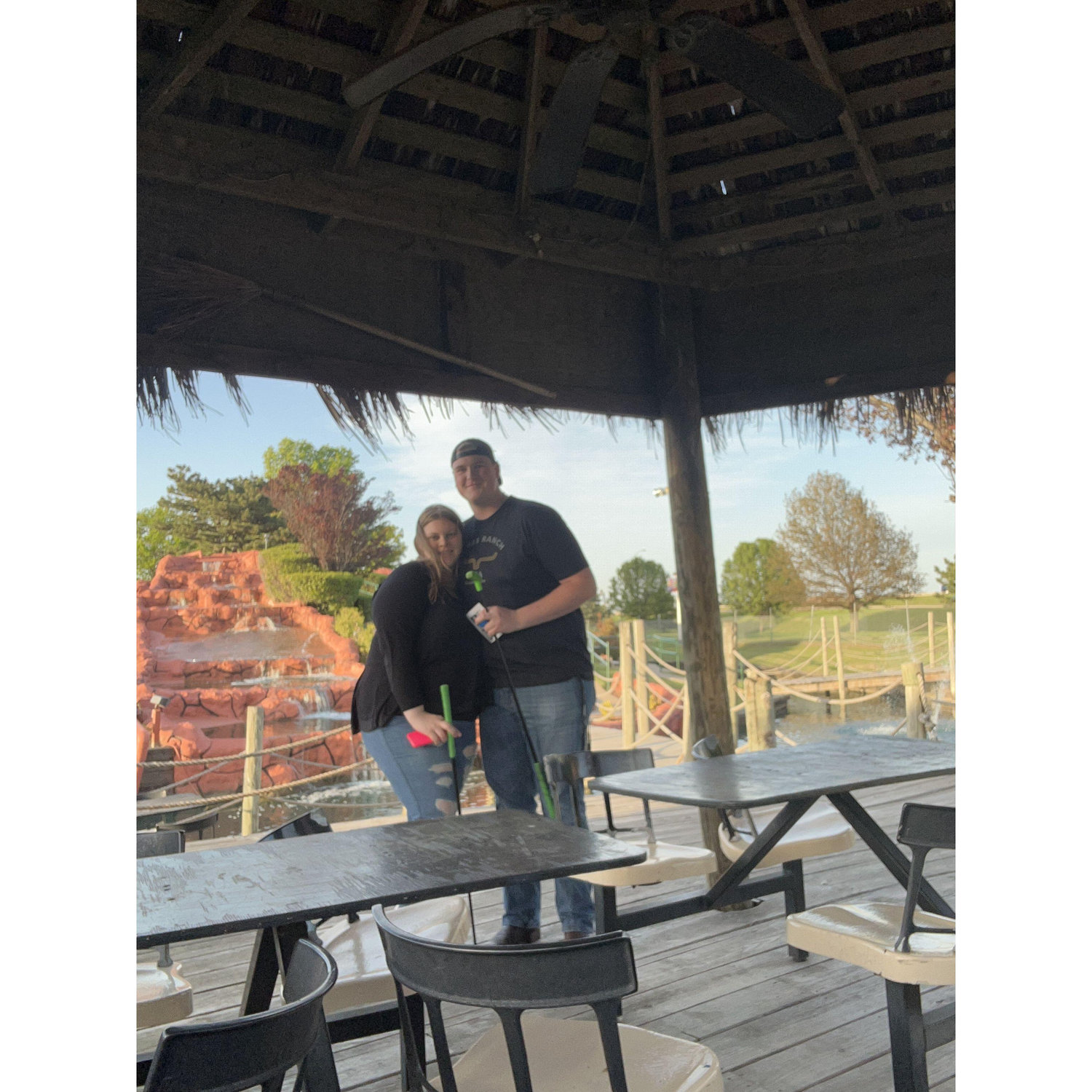 Our first time at mini golf together