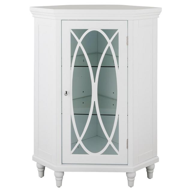 Laurel Corner Floor Cabinet 24" White - Elegant Home Fashions