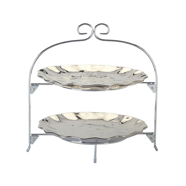 Certified International Silver Coast 2-Tiered Server