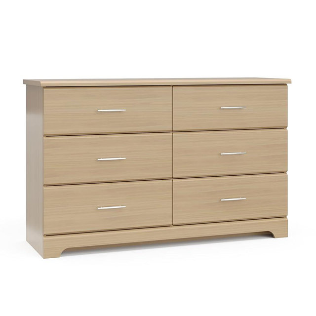 Storkcraft Brookside 6 Drawer Double Dresser (Driftwood) – GREENGUARD Gold Certified, Dresser For Nursery, 6 Drawer Dresser, Kids Dresser, Nursery Dresser Drawer Organizer, Chest of Drawers