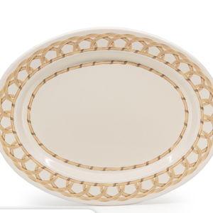 Domino x CCH Wicker Small 14 inch Oval Tray